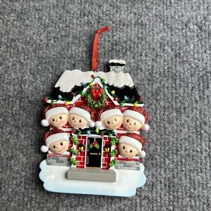 Christmas Holiday Ornament Family Of Six Caucasian Can Be‎ Personalized New